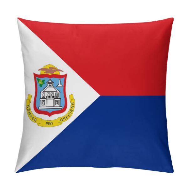Sint Maarten Flag Throw Pillow - CaribeHeart Sint Maarten